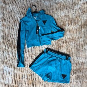 Fashion Nova Teal Zip-Up Hoodie